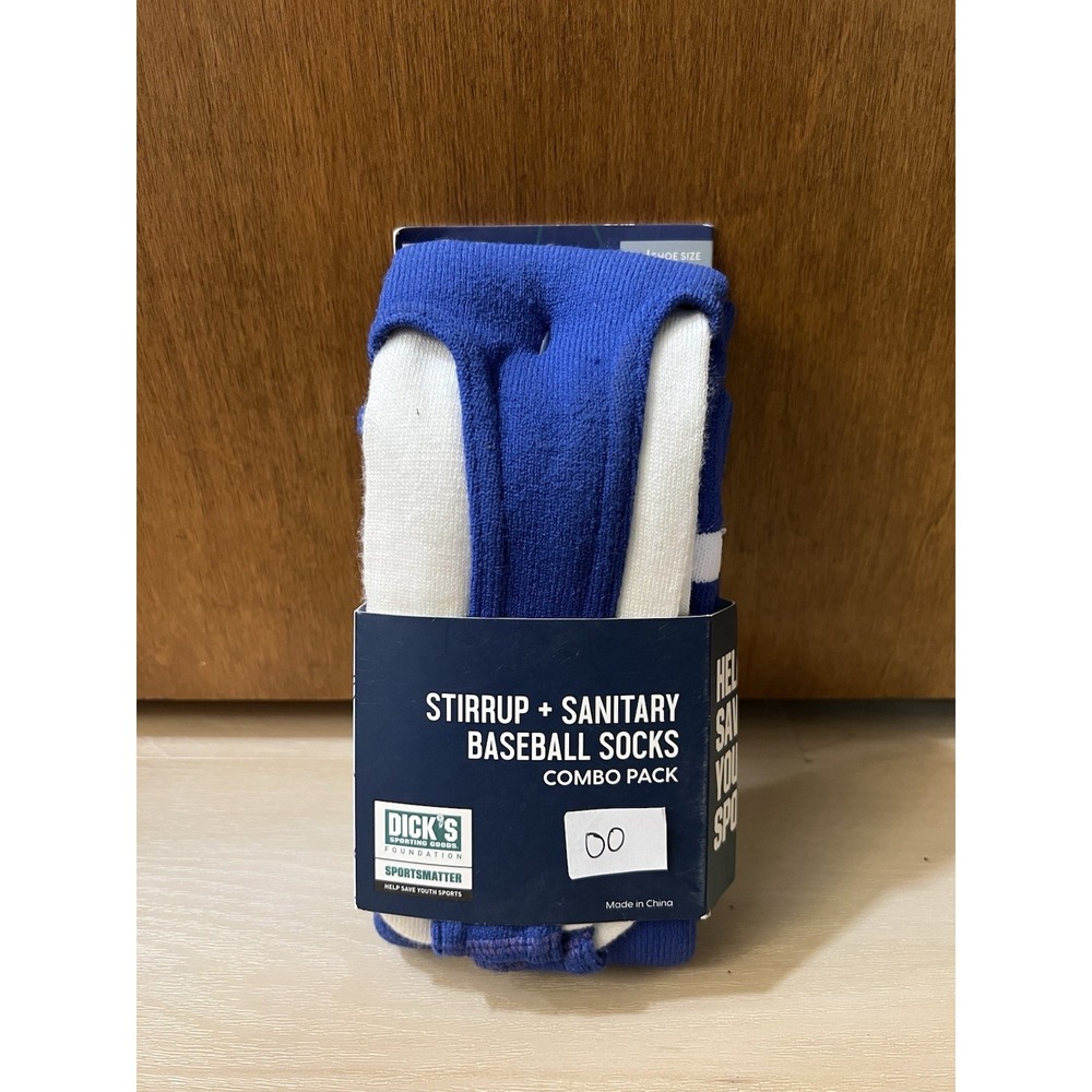 DSG Stirrup Socks and Sanitary Baseball/Softball Socks Combo Pack Medium Royal L